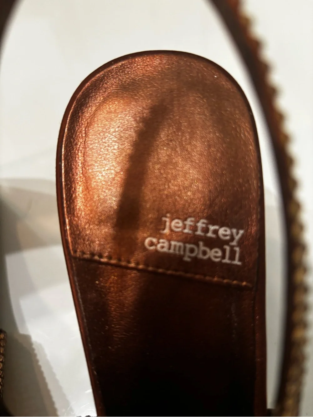 Jeffrey Campbell Women's Copper Crystal Slingback Heels - Picture 3 of 6